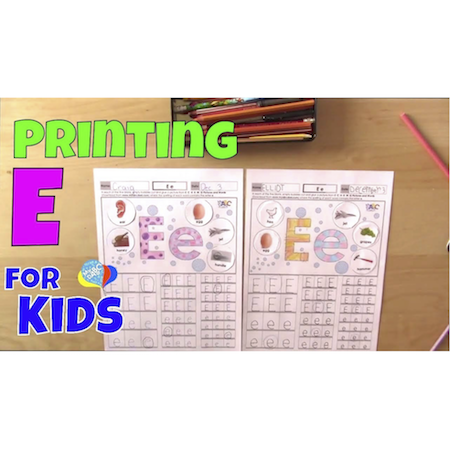 Learn How To Print Letter E For Kids | Language Arts For Kids