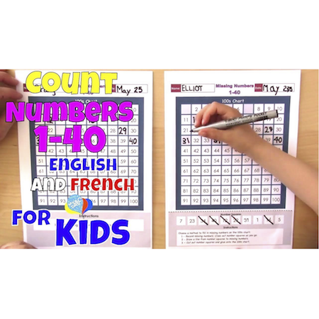 How to Count Numbers 1 to 40 In English and French for Kids