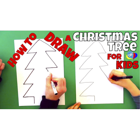 Easy Christmas Tree Drawing For Kids